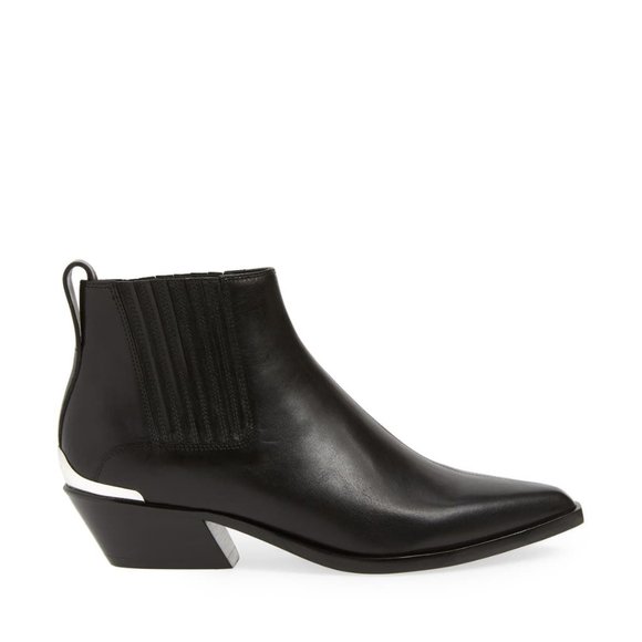 $500 RAG & BONE Westin Bootie CUBAN BLACK LEATHER LOGO CHUNKY 40 (DC9.5) - Picture 2 of 12